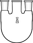 Flask, Round Bottom, Three-Neck, Plain Center with Standard Taper Side Joints